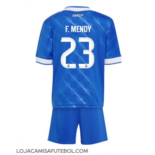 Camisa de Futebol Real Madrid Ferland Mendy #23 Equipamento Alternativo Infantil 2025-26 Manga Curta (+ Calças curtas)
